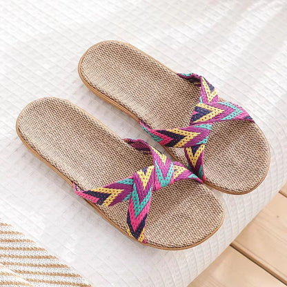Striped Hemp Flip Flops