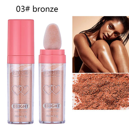 Body Glitter Highlighter Powder Puff