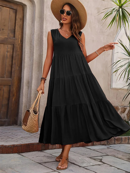 Vacation Beach Ruffles Dress