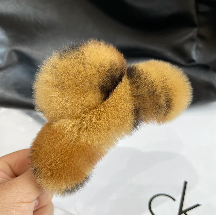 Elegant Winter Fuzzy Hair Claw