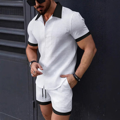 Cotton Linen Jacquard Shirt Set
