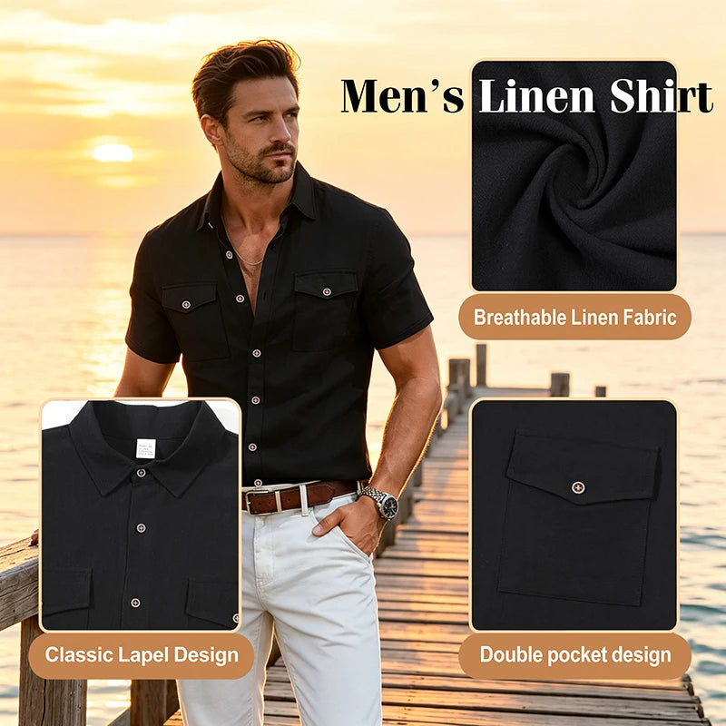 Linen Short Sleeve Summer Shirt
