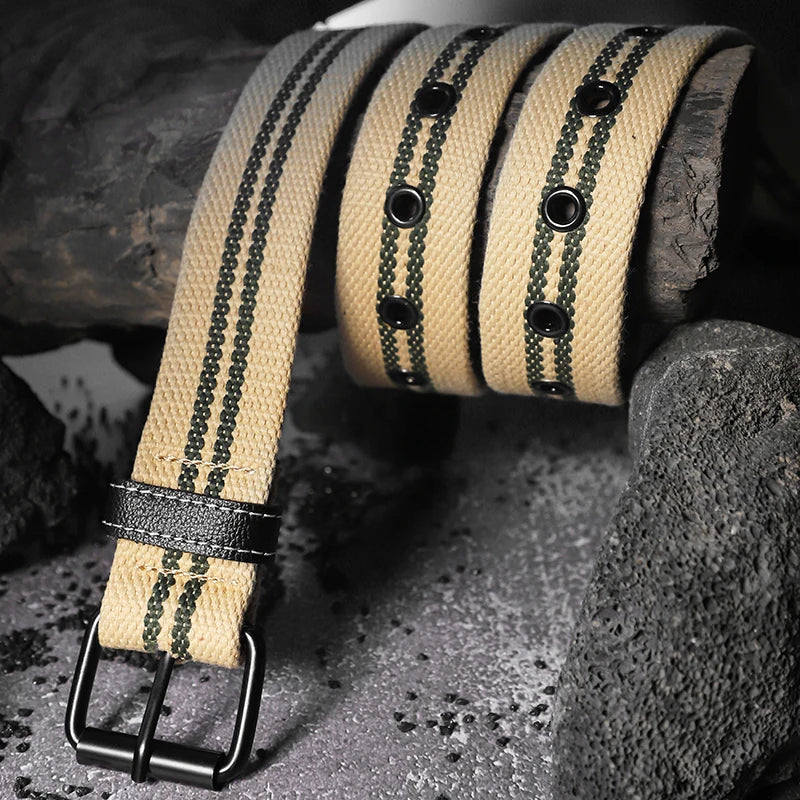 Extended canvas belt