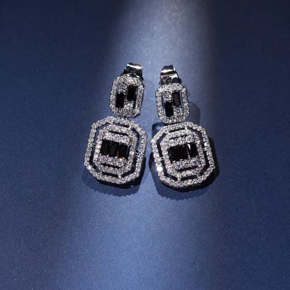 Full Zircon Drop Earrings