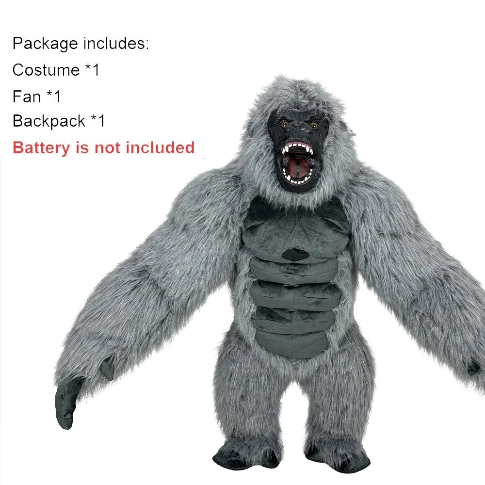 Inflatable Plush Gorilla Costume