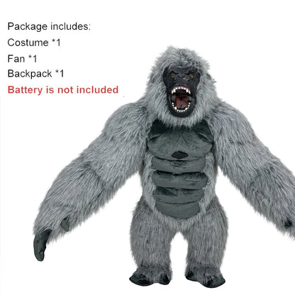 Inflatable Plush Gorilla Costume