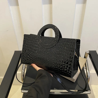 Crocodile Print Green Satchel