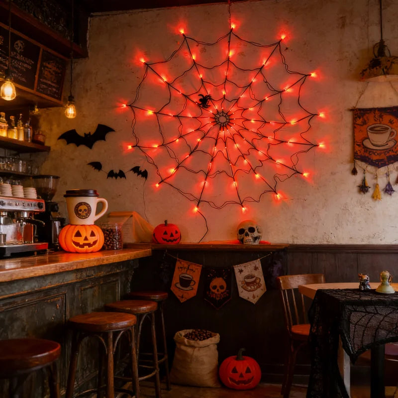 Glowing Spider Web Light Decor