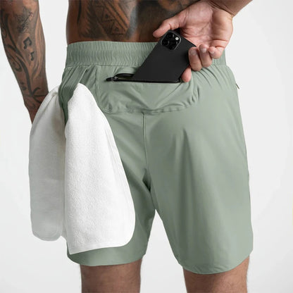 Woven Quick-Dry Solid Running Shorts