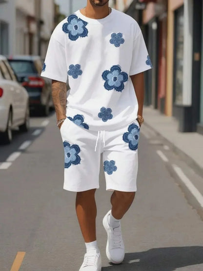Printed Round Neck T-Shirt Set
