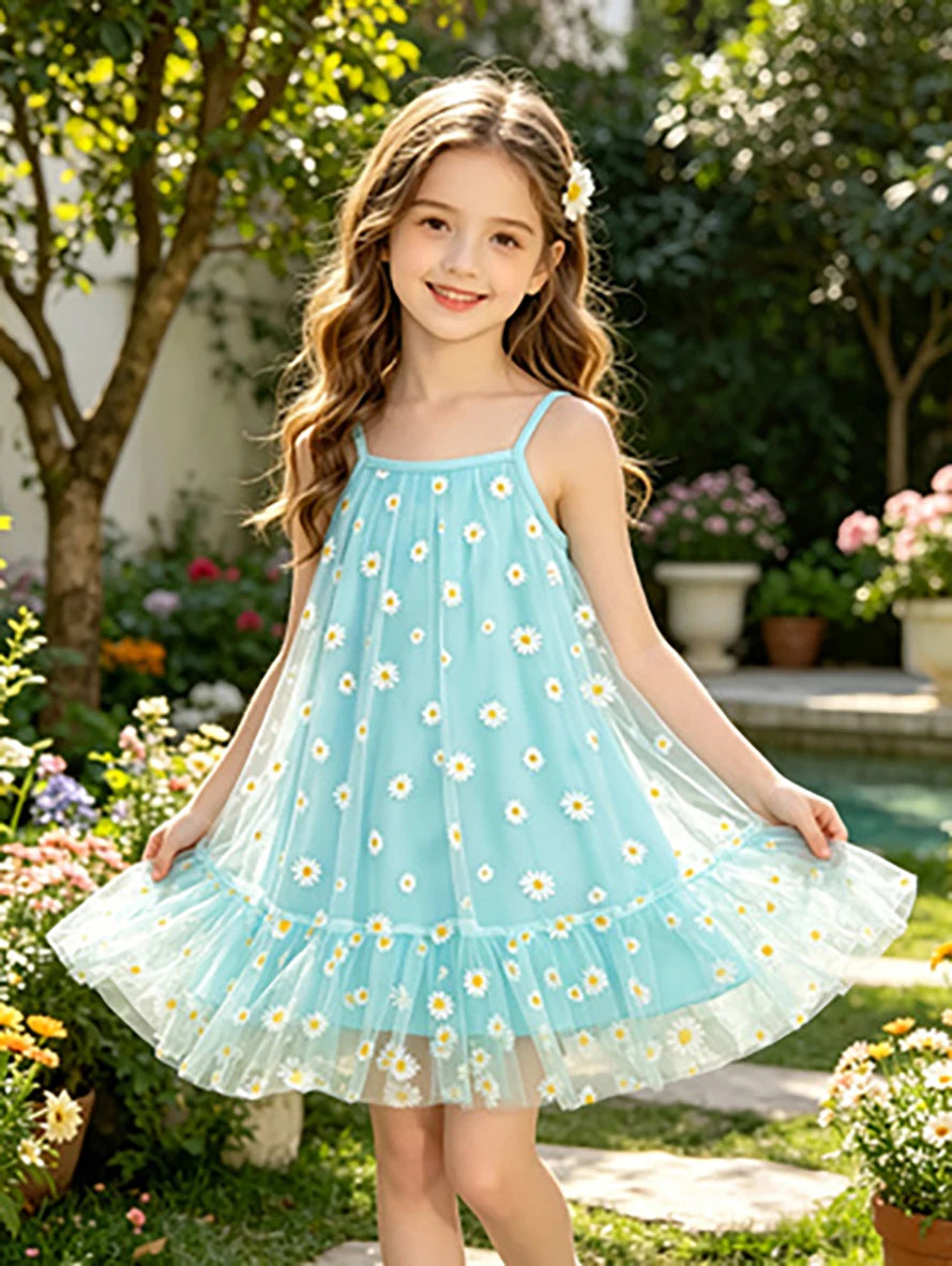 Princess Floral Blue Dress