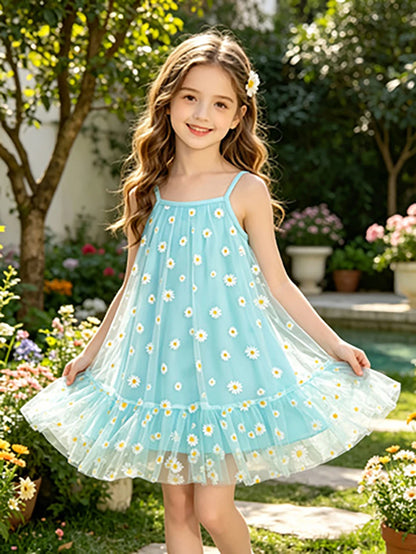 Princess Floral Blue Dress