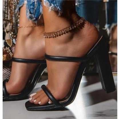 Spike Heel Cross-Strap Sandals
