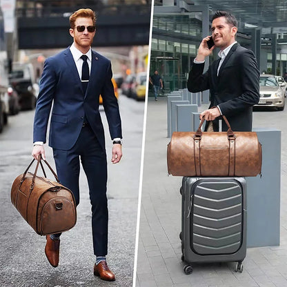 Foldable PU Leather Garment Bag