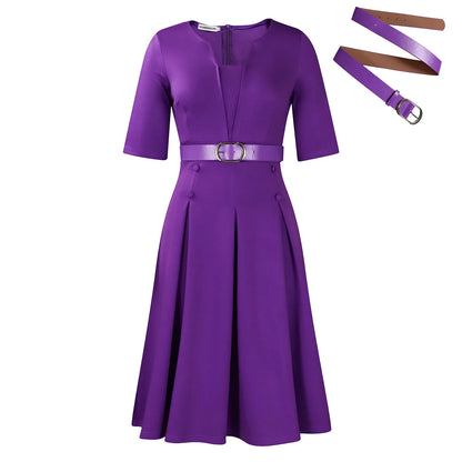 Plus-Size Autumn Midi Dress