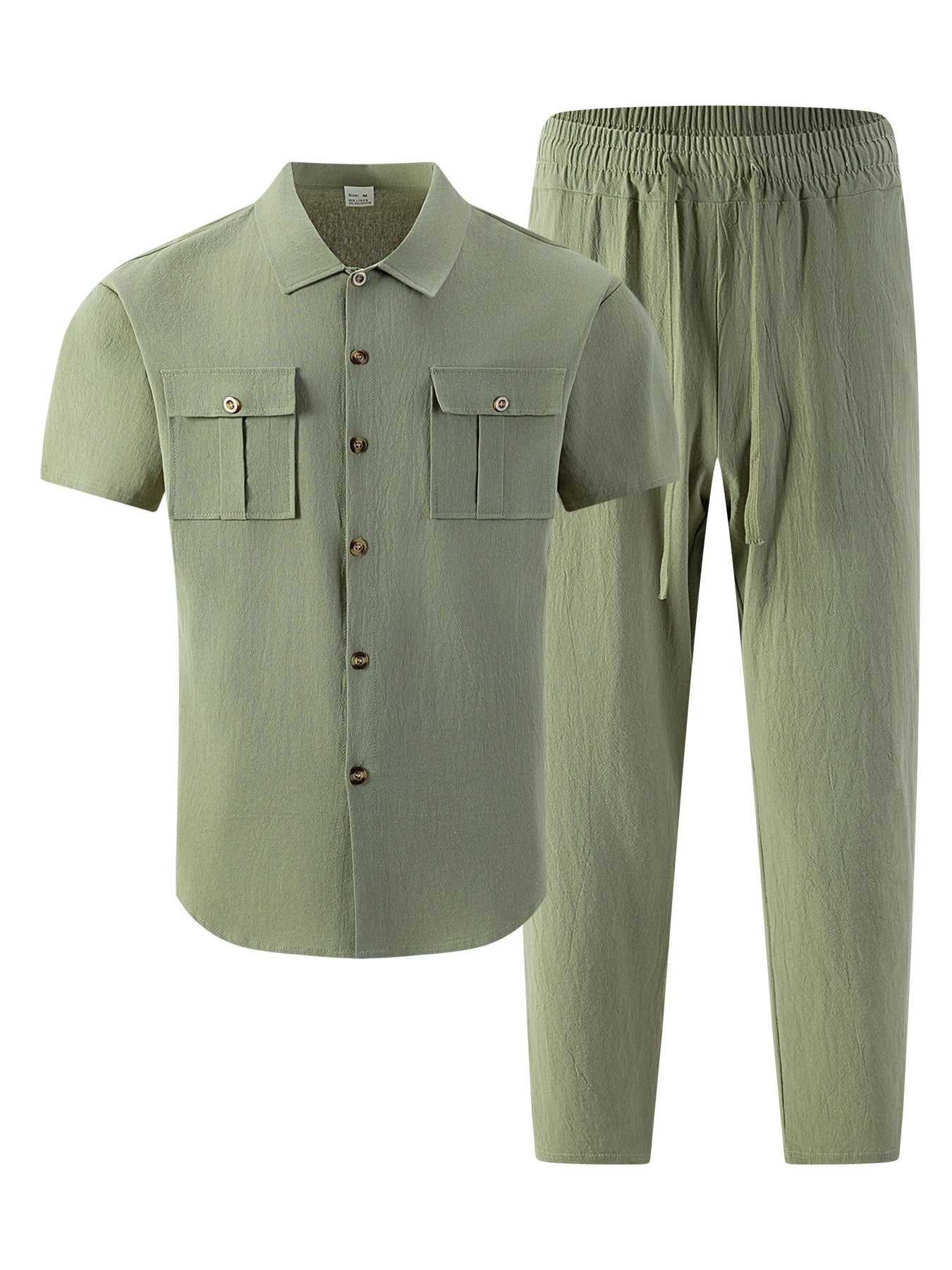 Cotton Linen Short Shirt Set