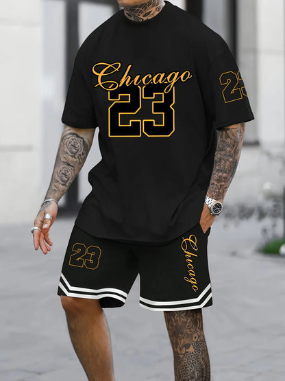 Chicago Print T-Shirt Shorts Set