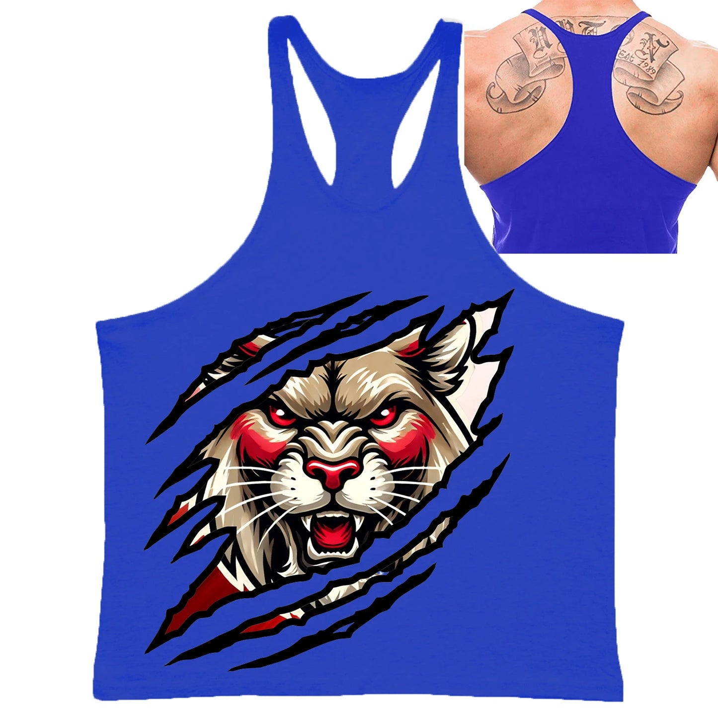 Fierce Panther Graphic Stringer Vest