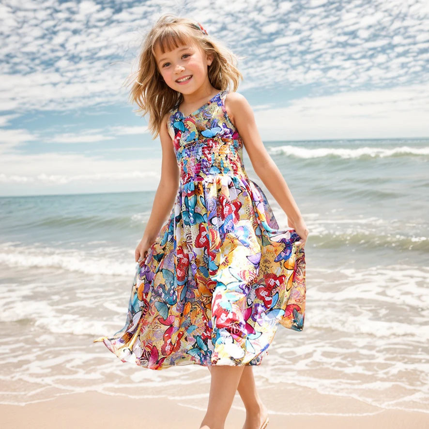 Flower Chiffon A-Line Dress
