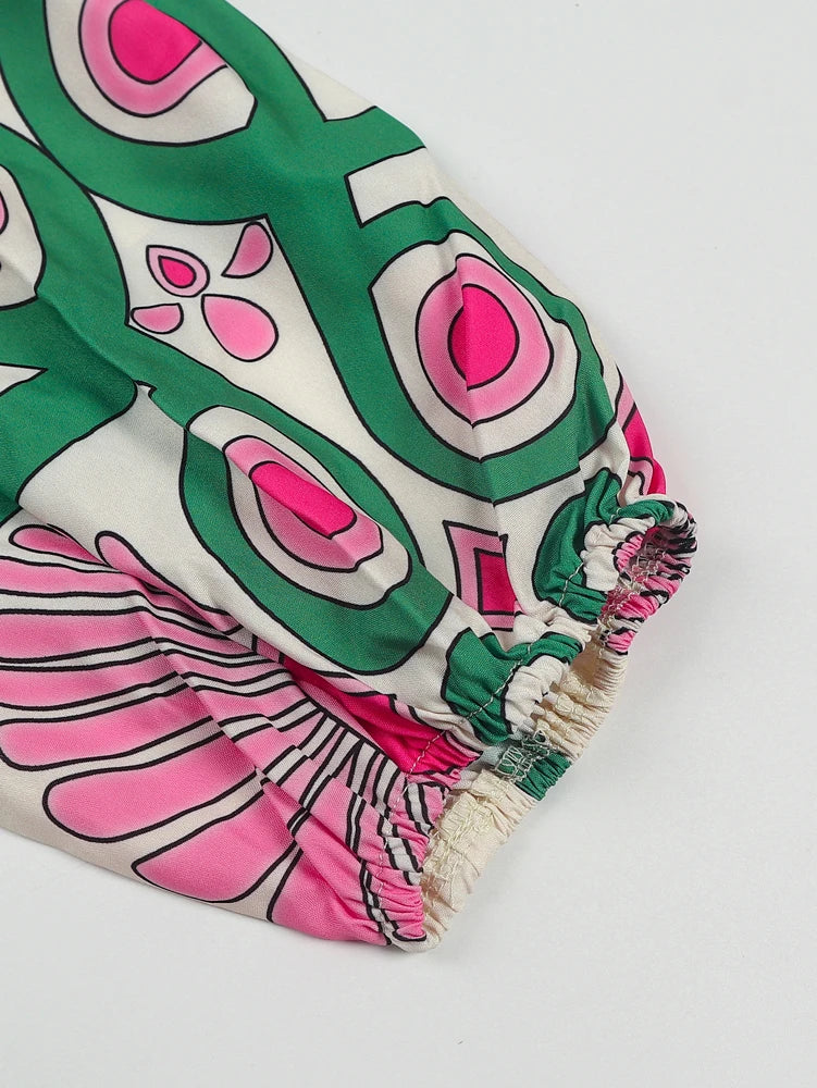 Printed Floor-Length Dress