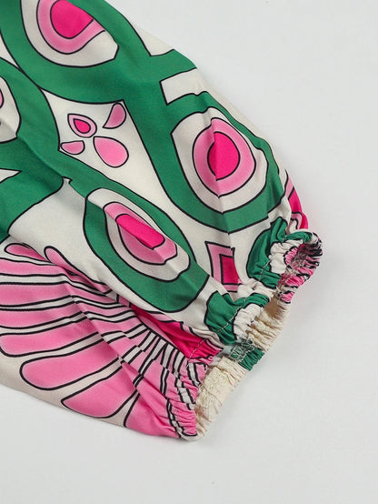 Printed Floor-Length Dress