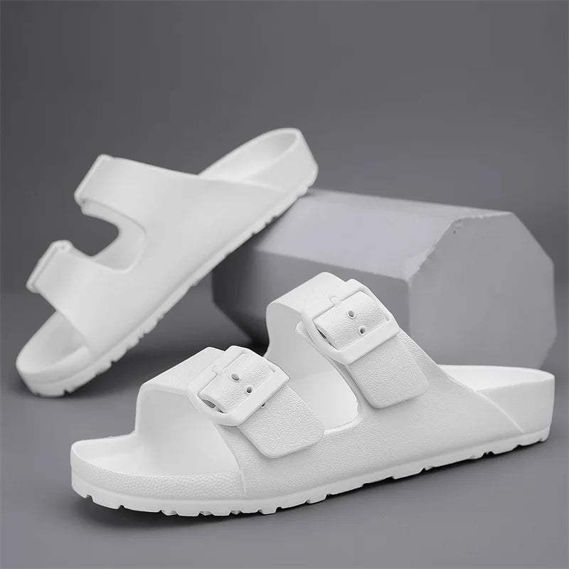 Casual Buckle Flat Heel Slippers