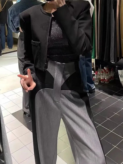 Patchwork Wide Jeans