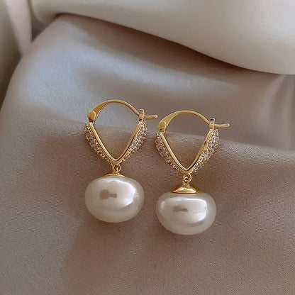Heart Pearl Earrings