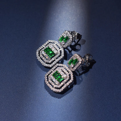 Full Zircon Drop Earrings