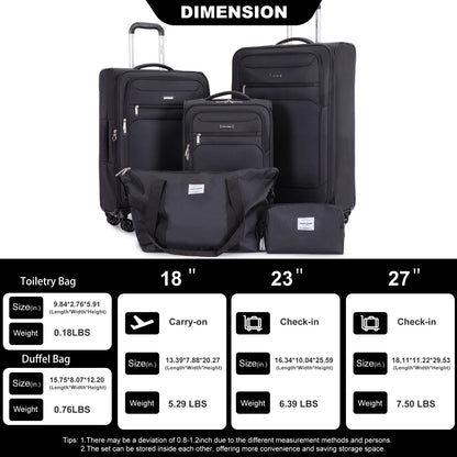 5-Piece Soft Luggage Set