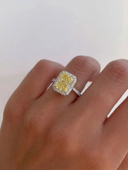 Rectangle Zircon Band Ring