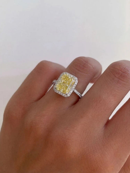 Rectangle Zircon Band Ring