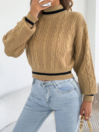 Striped Twist-Knit Sweater