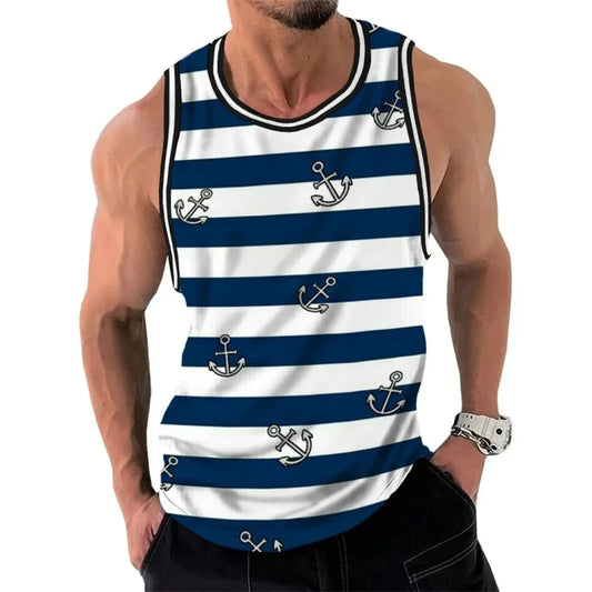 3D Striped Oversized Tank Top