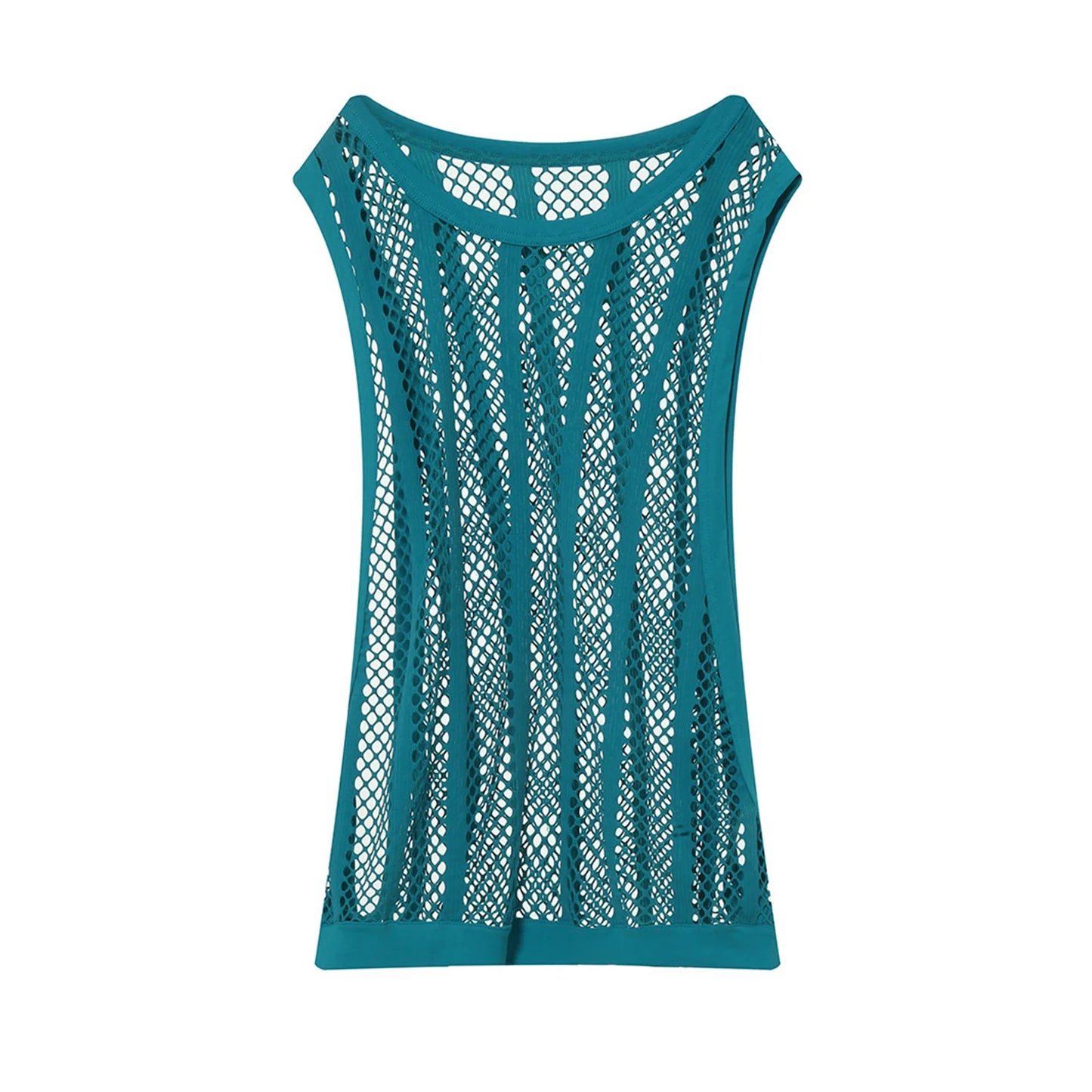 Mesh Fishnet Sleeveless Tank Top