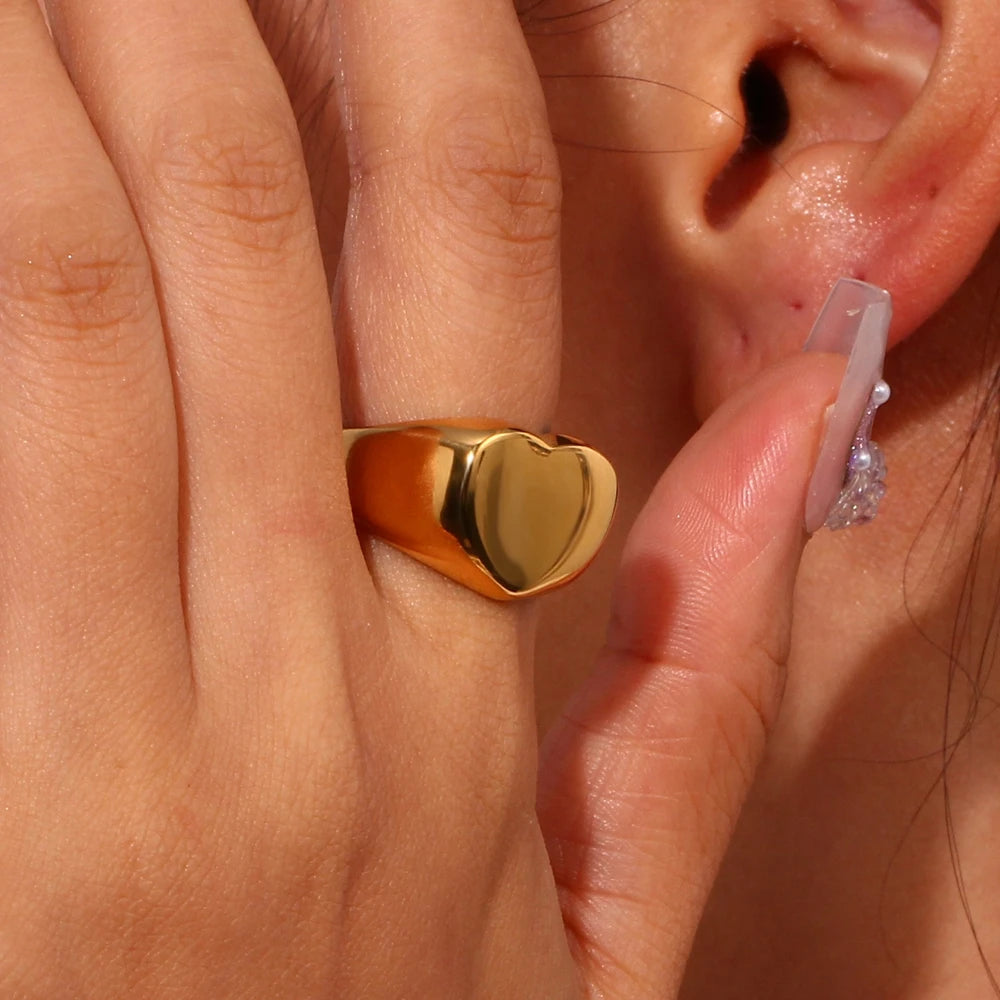 Stainless Steel 18k Gold Plated Ring
