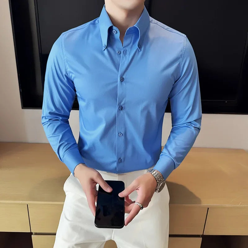Slim Fit Casual Dress Shirt