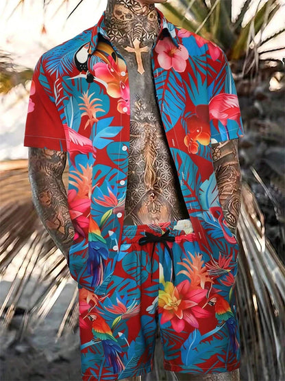 Jungle Print Hawaiian Shirt Set