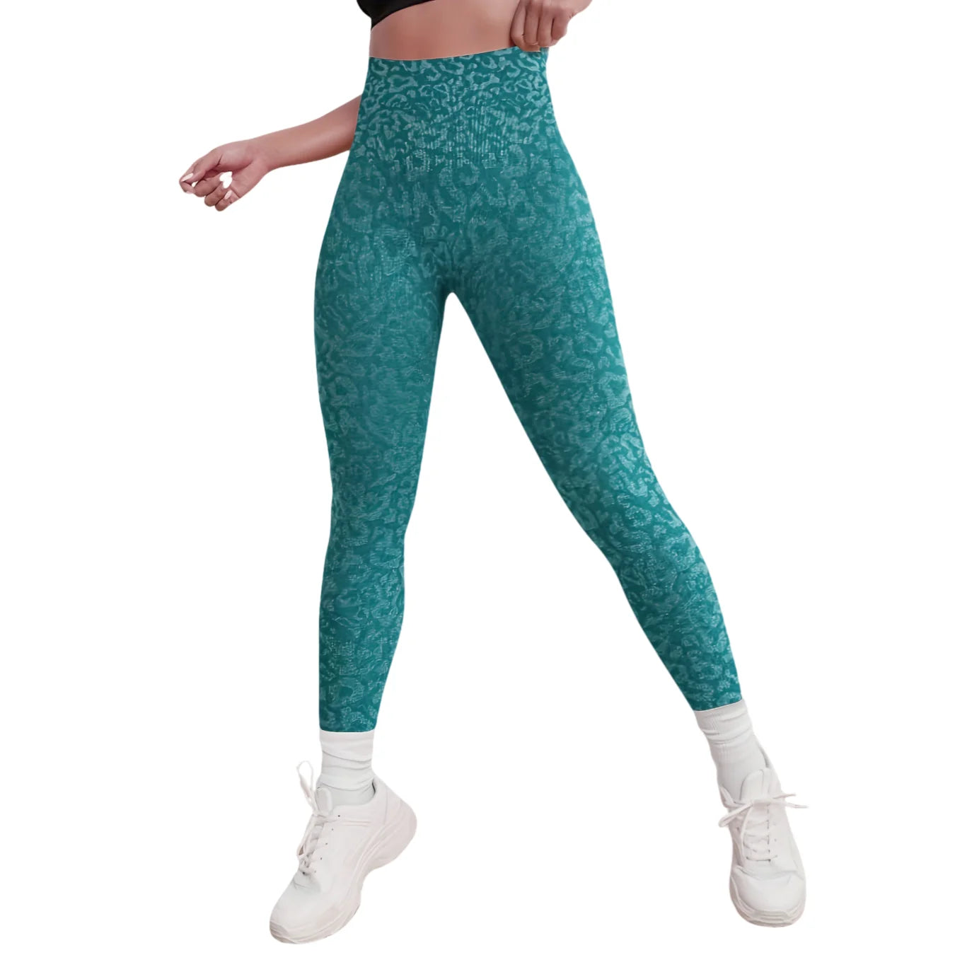 Leopard Print Wide-Belt Leggings