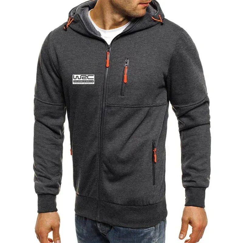Logo Print Zip Hoodie
