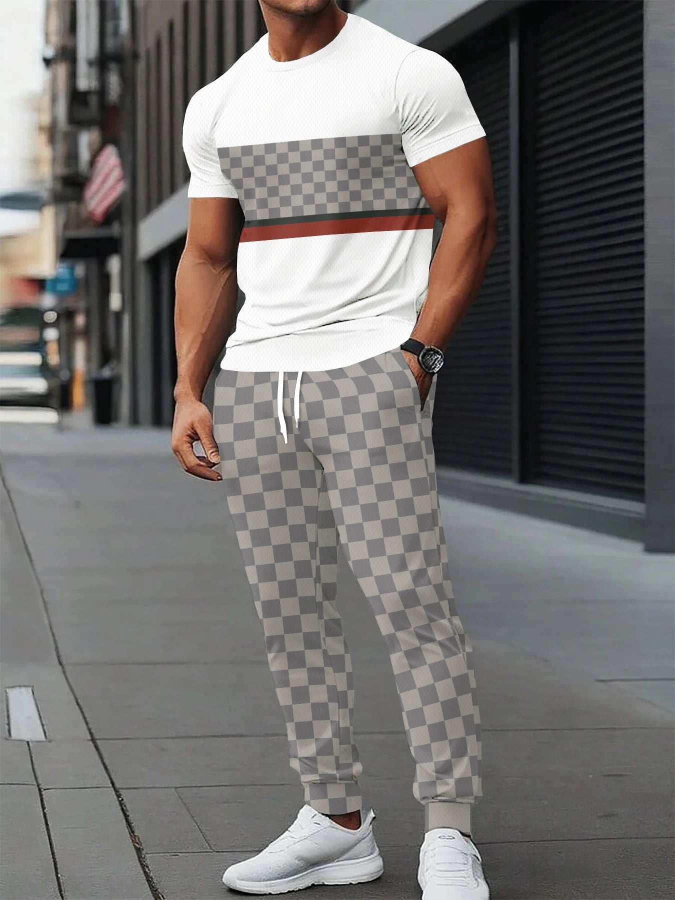 Summer Short-Sleeved Long Pants Set