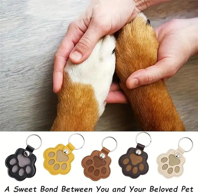 Dog Hair Collector Keychain Leather