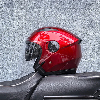 Double-Lens Racing Half Helmet