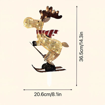 Glowing Ski Reindeer Ornaments