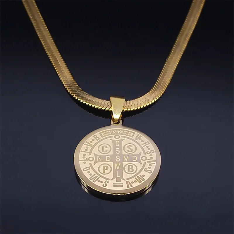 Saint benedict pendant necklace