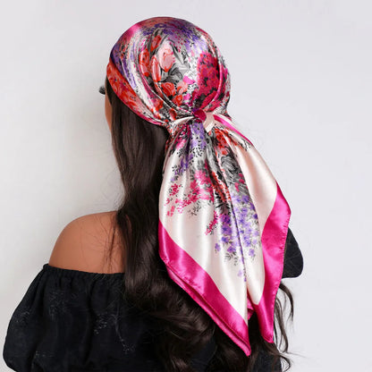 Silk Satin Square Scarf