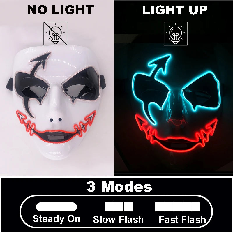 Glowing EL Wire Party Mask