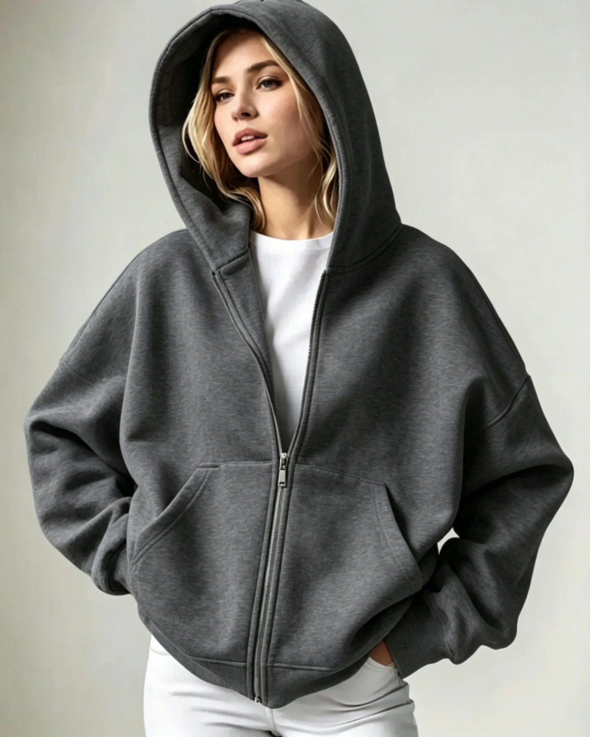 Full-Zip Pocket Hoodie