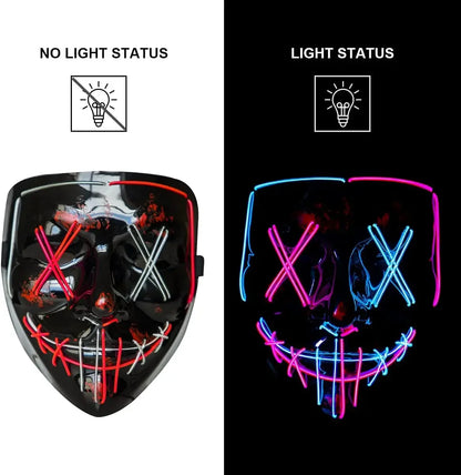 Glowing EL Wire Light-Up Mask