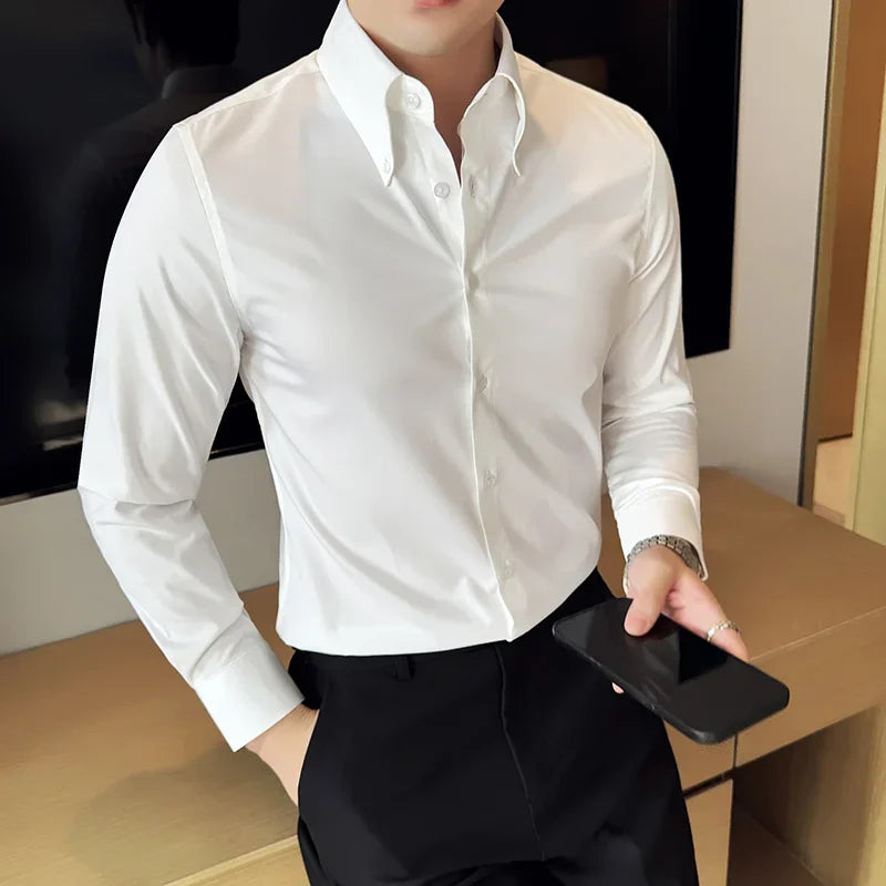 Slim Fit Casual Dress Shirt